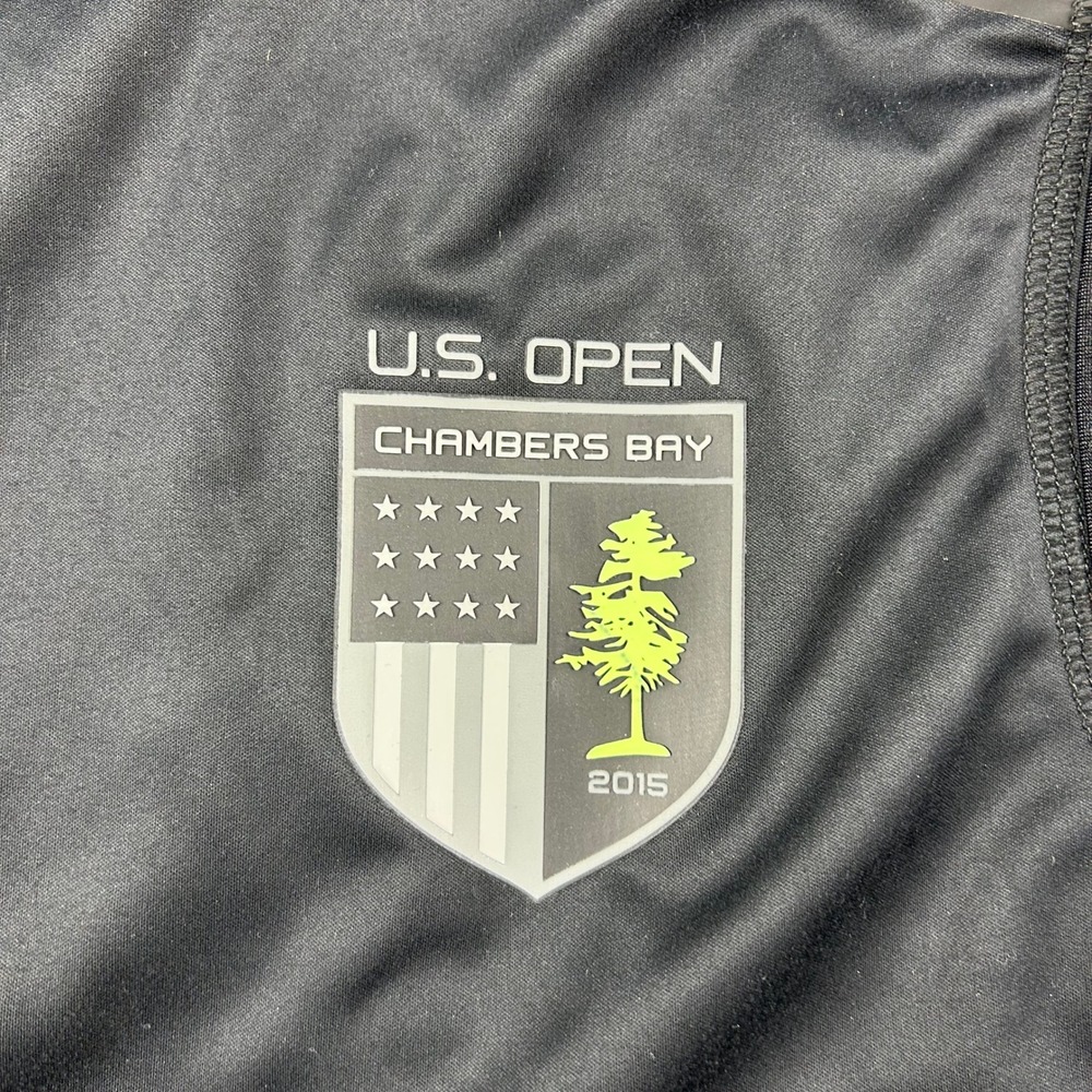 RLX Ralph Lauren Vest Mens M Black 2015 US Open Chambers Bay Golf Full Zip Logo - Picture 3 of 10